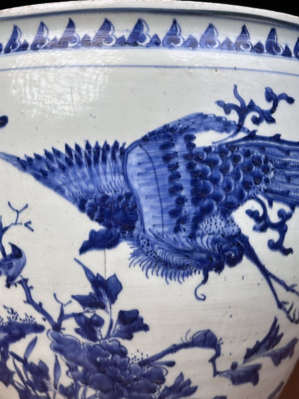 清顺治 青花麒麟纹大缸 - 图9