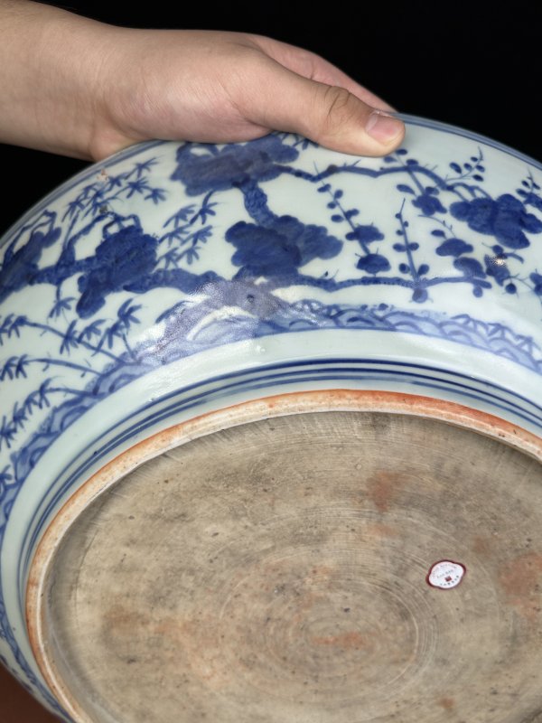 明嘉靖  青花折枝花卉大盘 - 图12