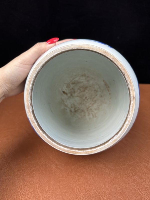 明崇祯 青花文王访贤莲子罐 - 图16