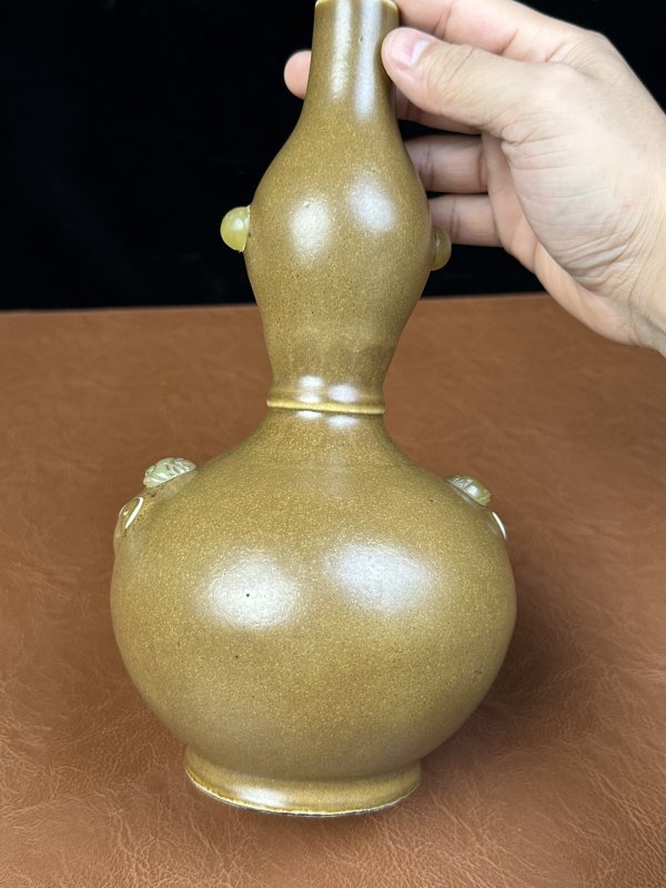 清道光 茶叶末釉葫芦瓶 - 图6