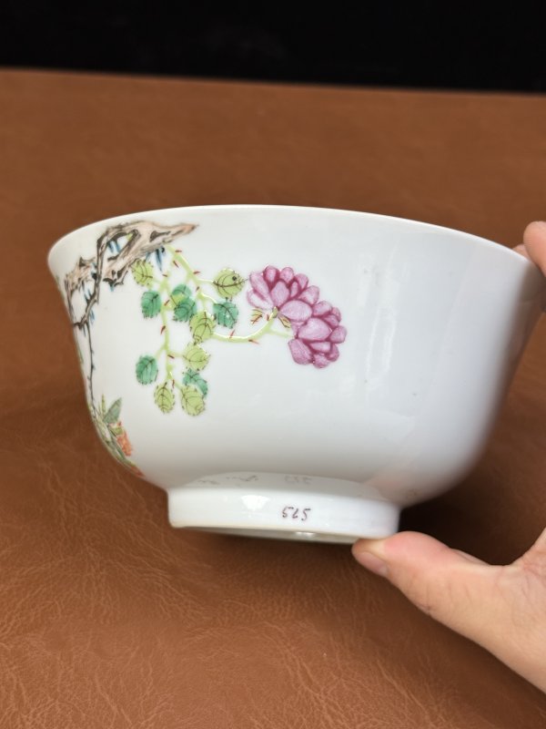 清光绪 粉彩花鸟纹碗 - 图6