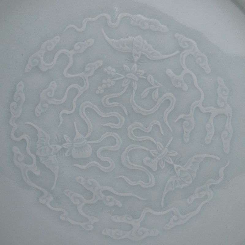 清雍正 粉青釉模印福禄寿纹洗 | A Chinese celadon-glazed brush washer Yongzheng (1723-1735), the broad - 图4