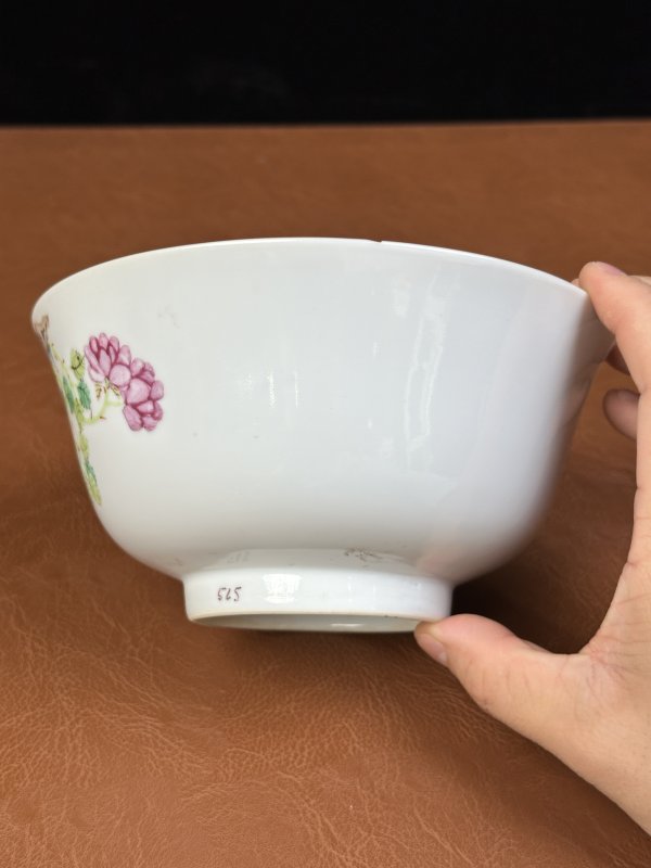 清光绪 粉彩花鸟纹碗 - 图7
