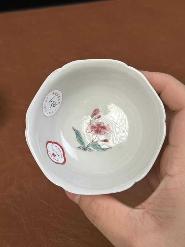 清雍正 粉彩官上加官杯碟套 - 图10