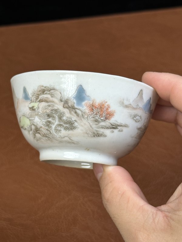清雍正  墨彩山水杯 - 图3