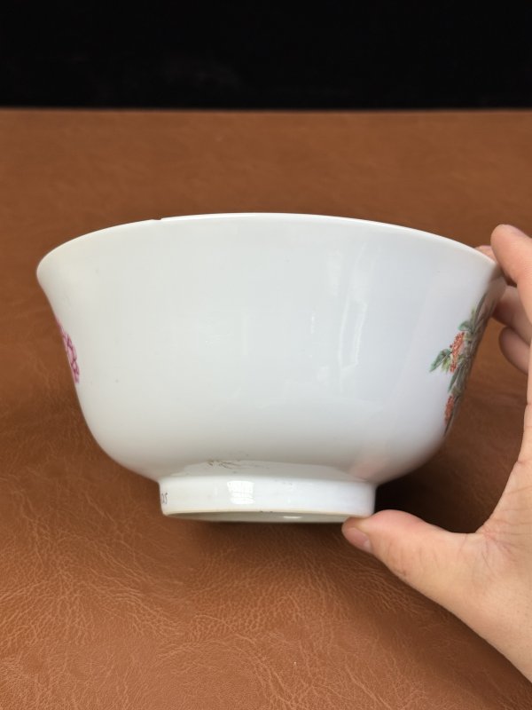 清光绪 粉彩花鸟纹碗 - 图8