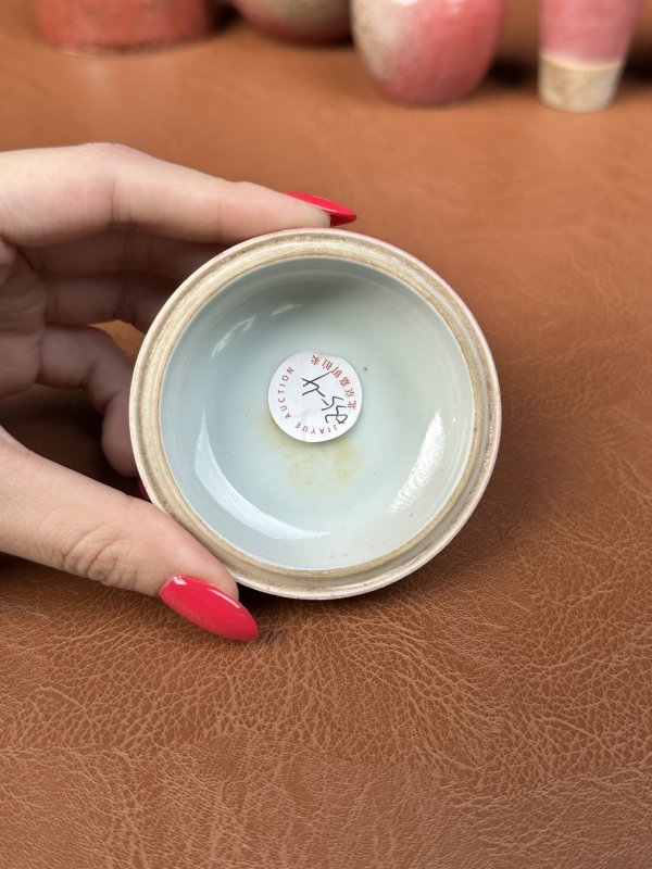 清晚期 豇豆红釉八大码一组七件 - 图16
