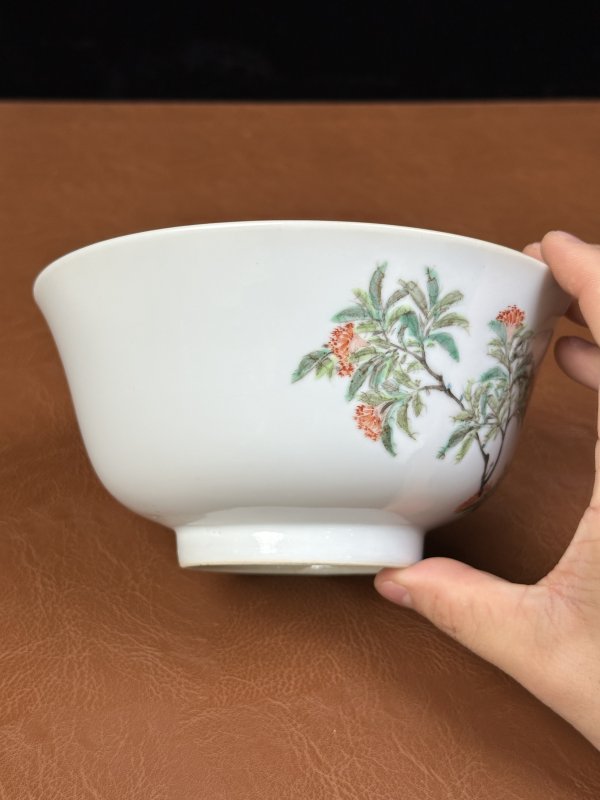清光绪 粉彩花鸟纹碗 - 图9