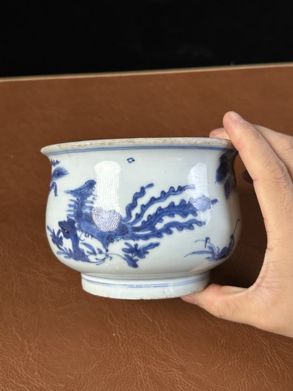 明崇祯 明 青花凤纹炉 - 图4