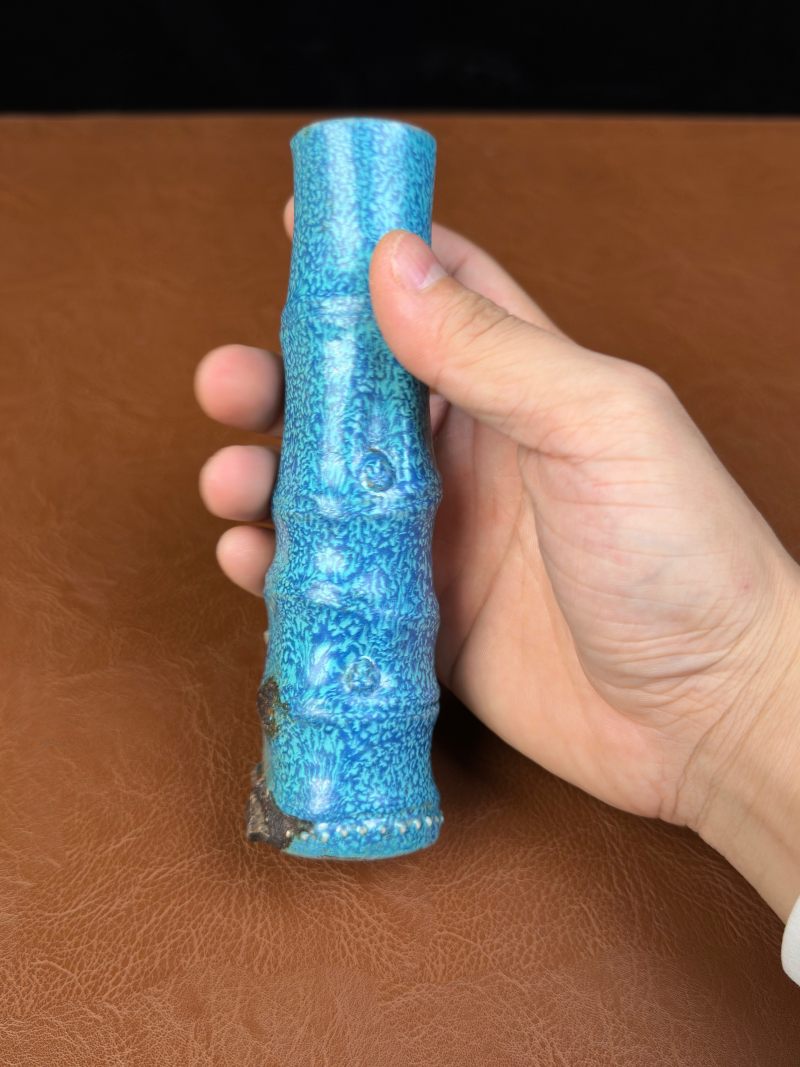 清乾隆 炉钧釉竹节形香插 - 图10