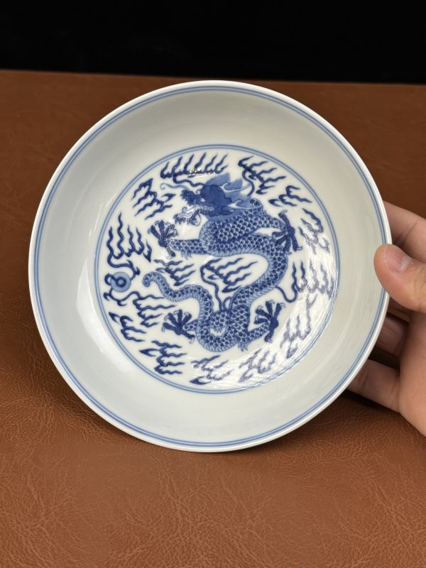 清乾隆 青花云龙纹盘 - 图4