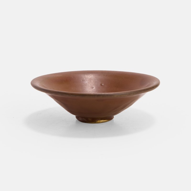 北宋 耀州窑紫金釉笠式碗 | A Chinese Yaozhou ware tea bowl Northern Song dynasty (960-1127), the conical body rising from a circular foot to a flared rim - 图2