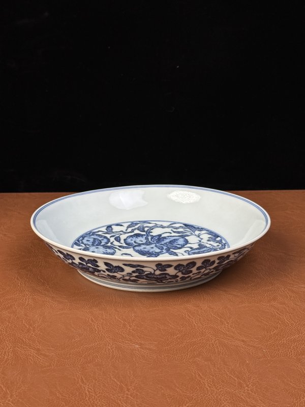 清乾隆 青花九桃纹盘 - 图8