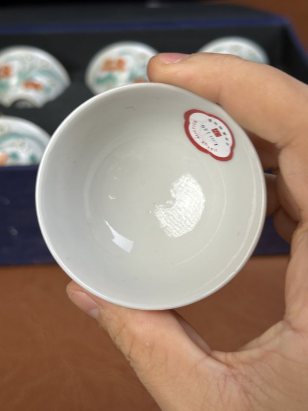 清晚期 粉彩花卉纹杯一套 - 图7