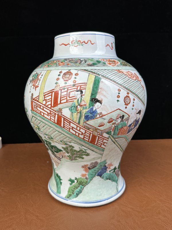 清康熙 五彩人物水浒传将军罐 - 图2