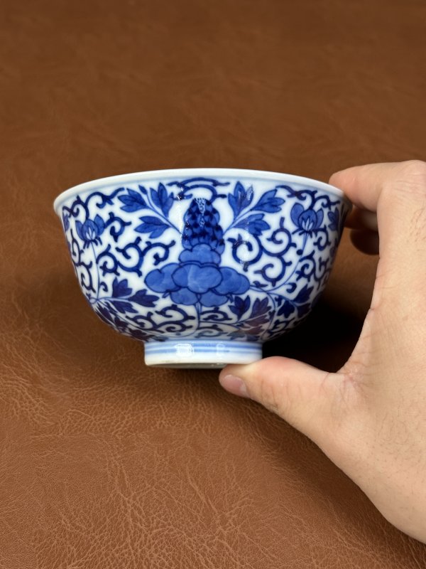 清光绪 青花苜蓿纹碗 - 图2