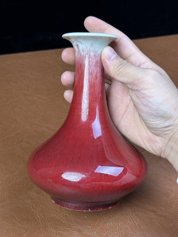 清中期 红釉荸荠瓶 - 图4