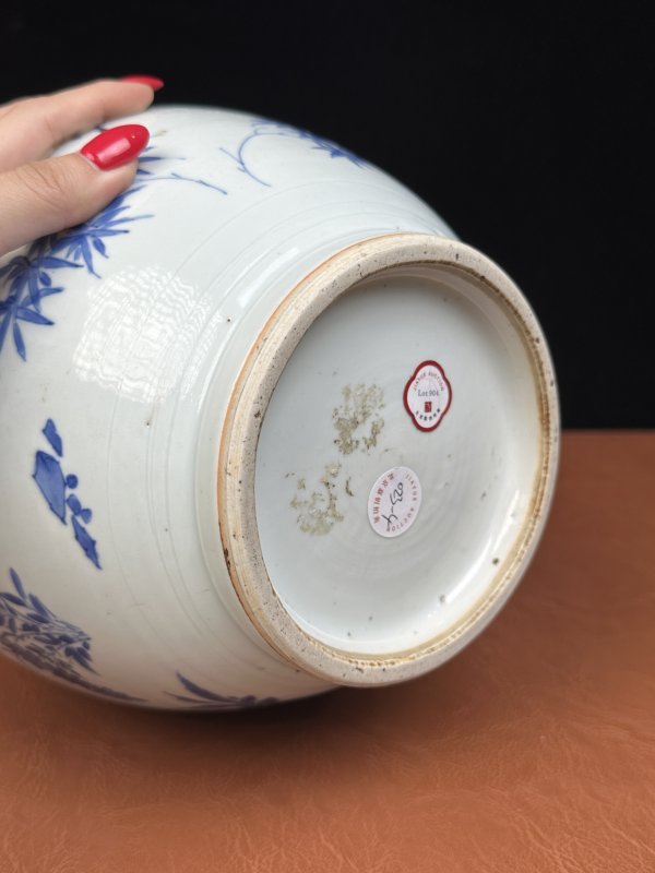 明崇祯 青花花卉纹莲子罐 - 图12