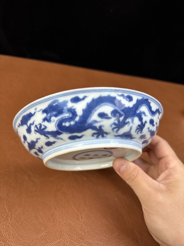 清康熙 青花龙凤纹盘 - 图15