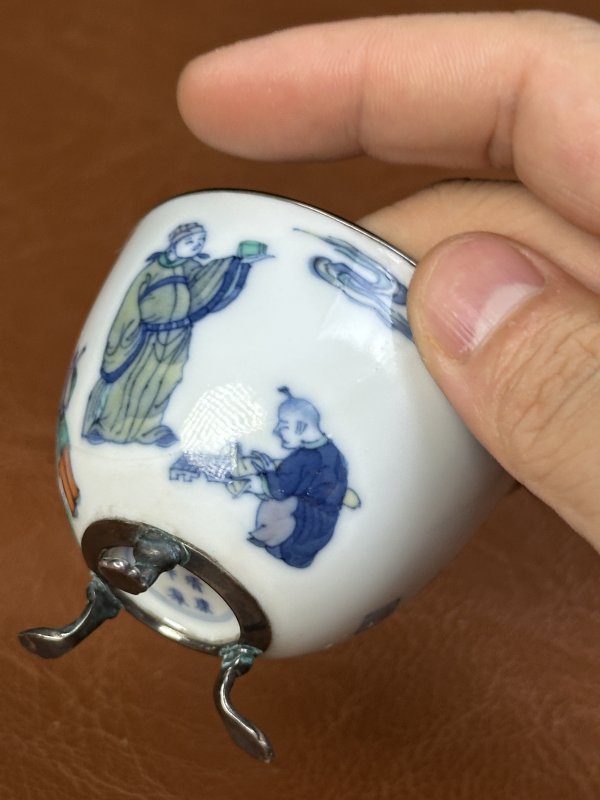 清康熙 斗彩太白醉酒诗文卧足杯 - 图12