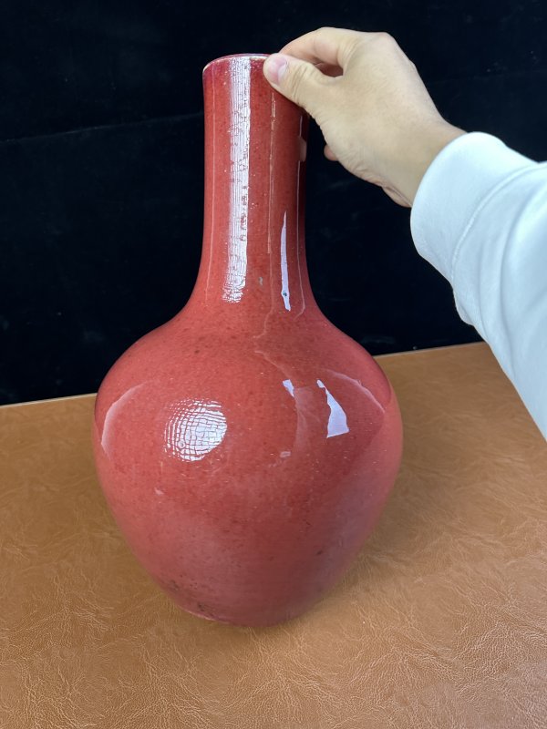 清中期 红釉天球瓶 - 图6