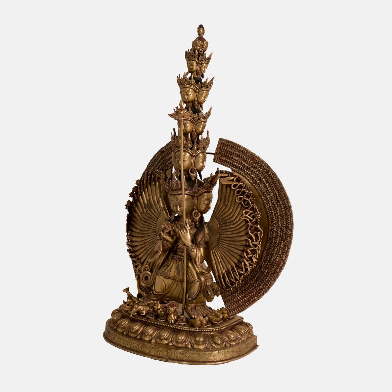 二十世纪 西藏铜鎏金大白伞盖佛母立像 | A Tibetan gilt-bronze figure of Sitatapatra 20th century, the Goddess of the White Umbrella - 图4