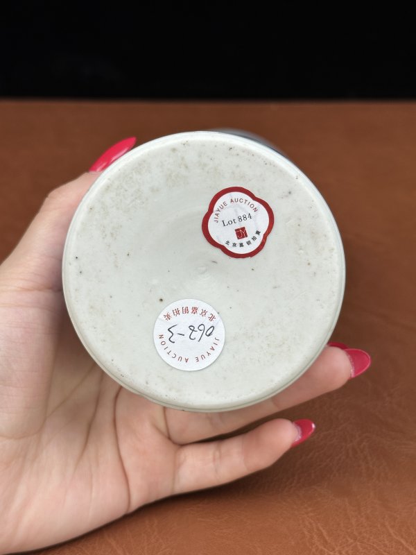 明崇祯 青花状元荣归图笔筒 - 图13