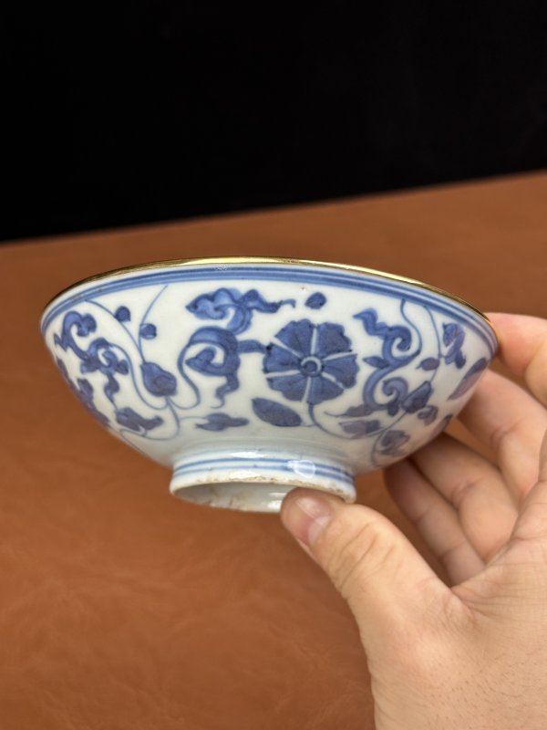 清康熙 青花缠枝花卉茶园 - 图2
