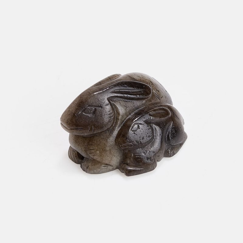 明 玉双兔把件 | A Chinese jade carving Ming dynasty (1368-1644), of a recumbent rabbit