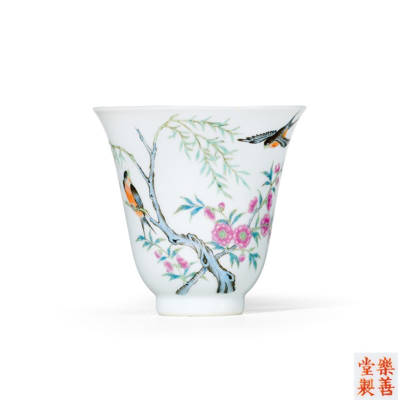 清  乐善堂喜上眉梢铃铛杯