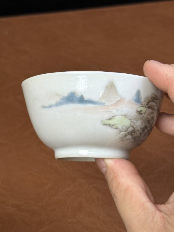 清雍正  墨彩山水杯 - 图9