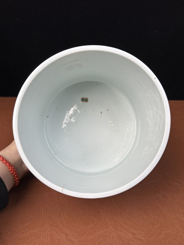 清康熙 青花桐叶封弟图笔筒 - 图16