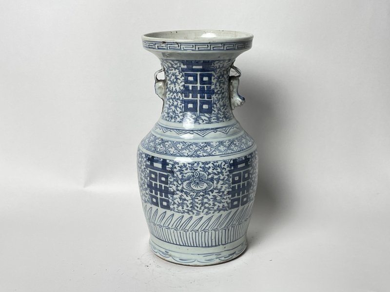 清晚期 100件青花缠枝喜字嫁妆瓶 - 图1