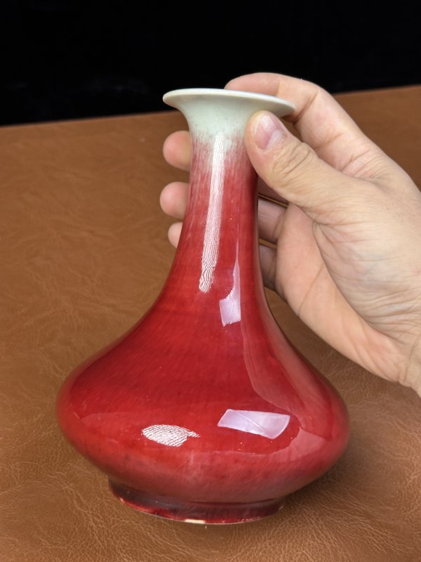 清中期 红釉荸荠瓶 - 图6