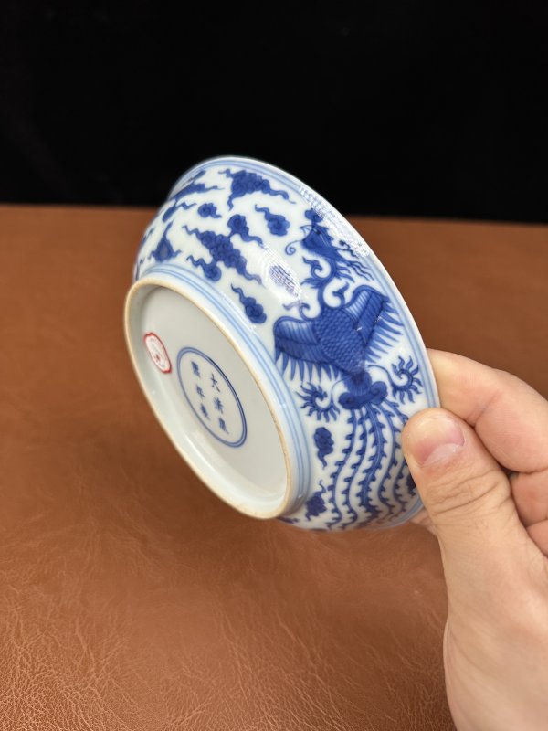 清康熙 青花龙凤纹盘 - 图11