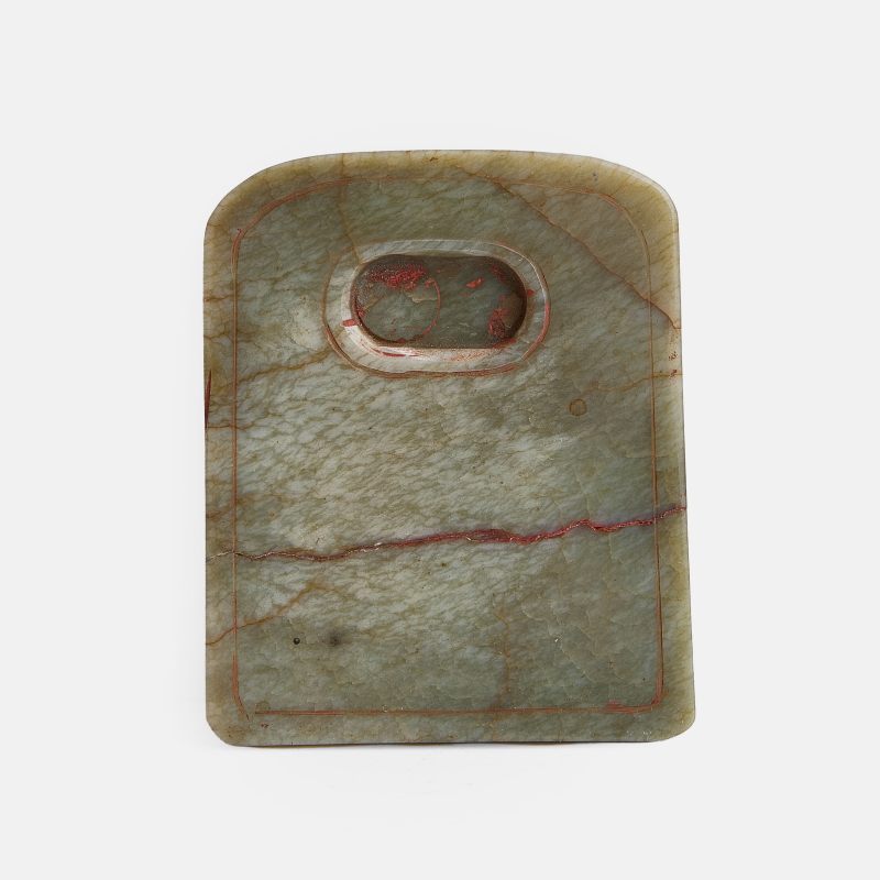 款识：万历丁丑夏日，玉遮山人自用 | A Chinese jade inkstone Wanli (1573-1620), of rectangular form with rounded corners - 图3