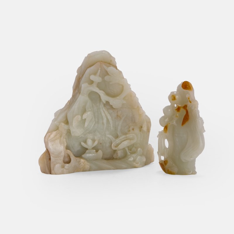 清 玉雕寿老立像 及 福禄寿图山子 一组两件 | Two Chinese jade carvings Qing dynasty (1644-1911), comprising:
a boulder - 图3