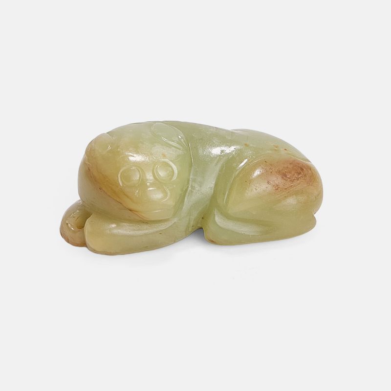 明 玉犬 | A Chinese jade carving Ming dynasty (1368-1644), of a recumbent dog