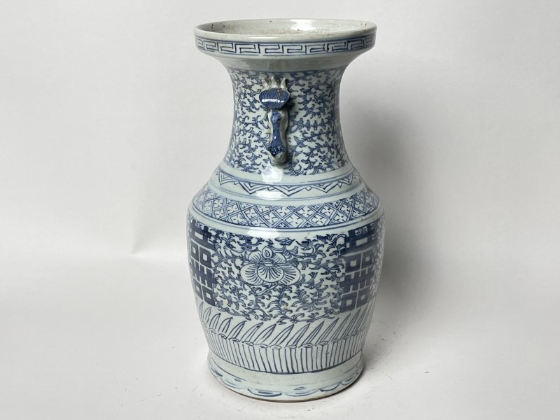清晚期 100件青花缠枝喜字嫁妆瓶 - 图2