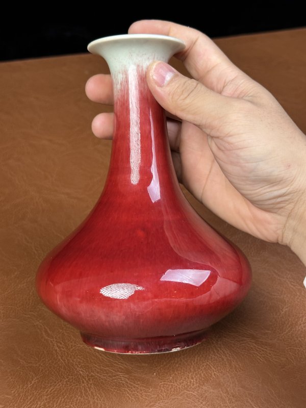 清中期 红釉荸荠瓶 - 图7