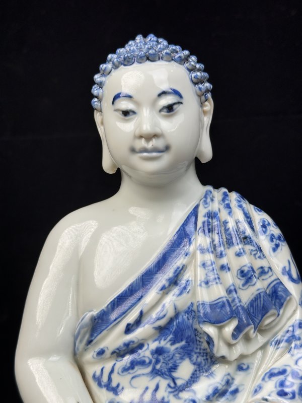清 青花释迦牟尼佛坐像 - 图16