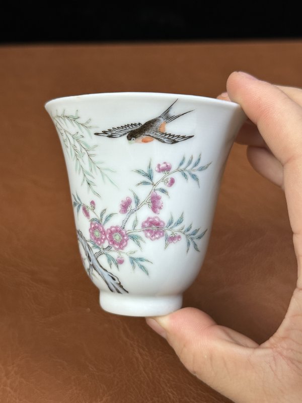 清  乐善堂喜上眉梢铃铛杯 - 图3