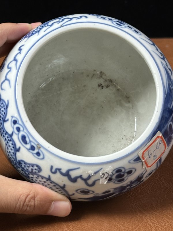 清晚期 青花龙纹诗文钵 - 图6