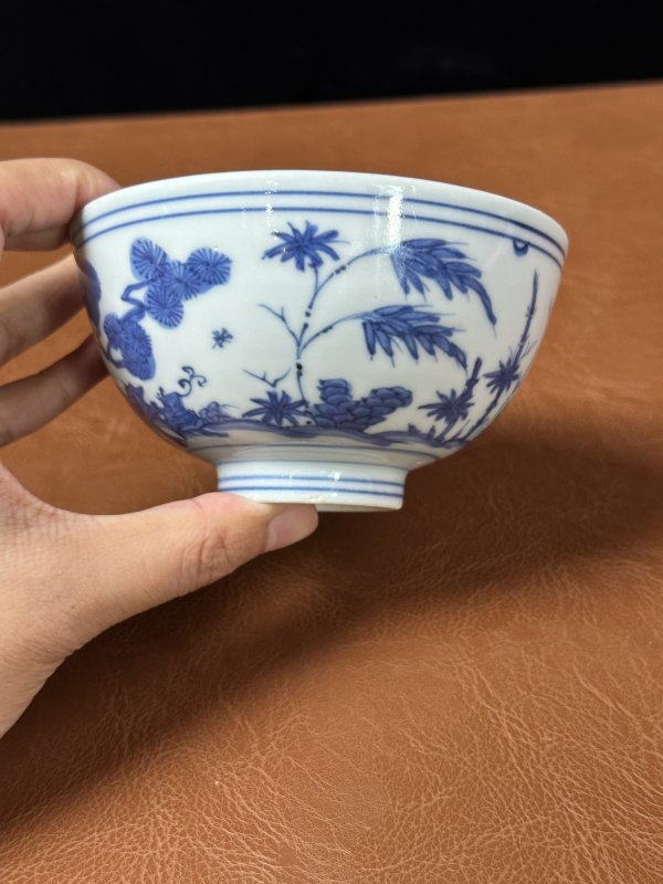 明万历 青花花卉纹碗 - 图7
