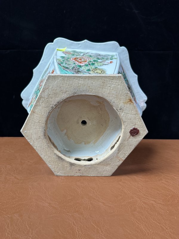 清康熙 五彩花卉纹花盆 - 图10