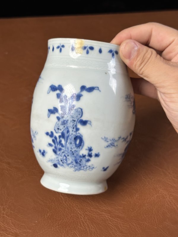 明崇祯 青花人物纹莲子罐 - 图9