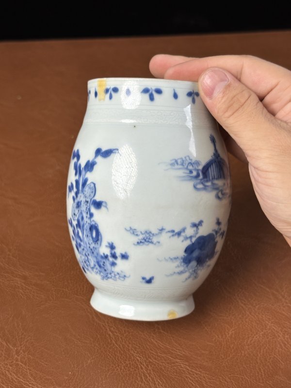 明崇祯 青花人物纹莲子罐 - 图10