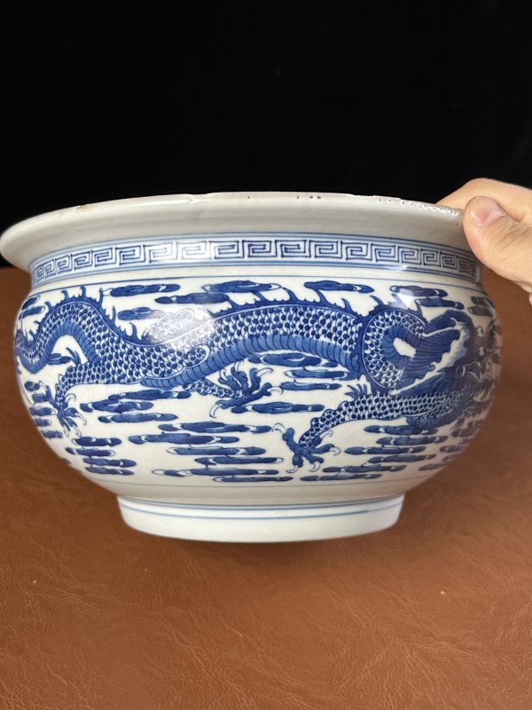 清乾隆 青花双龙诗文香炉 - 图6
