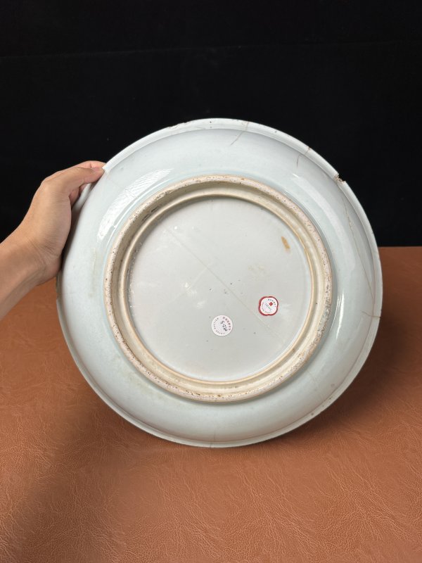 清康熙 青花釉里红鱼藻纹大盘 - 图10