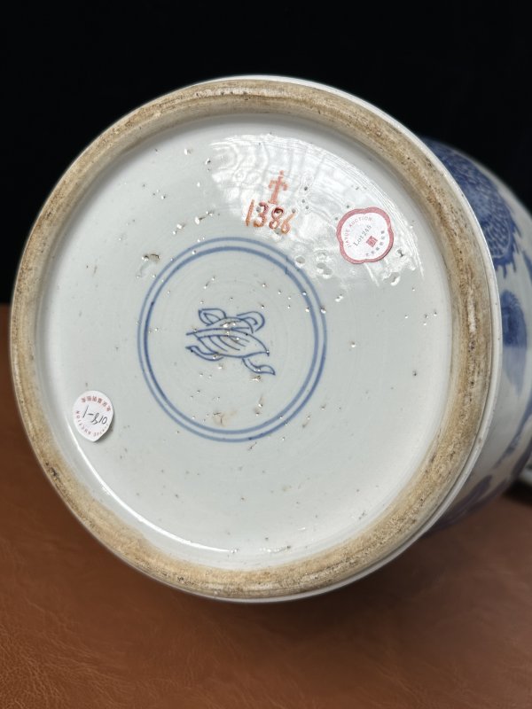 清康熙 青花麒麟纹将军罐 - 图9